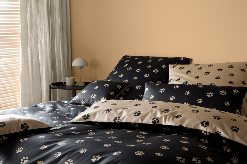 Mako-Satin Wende-Bettwäsche Paws