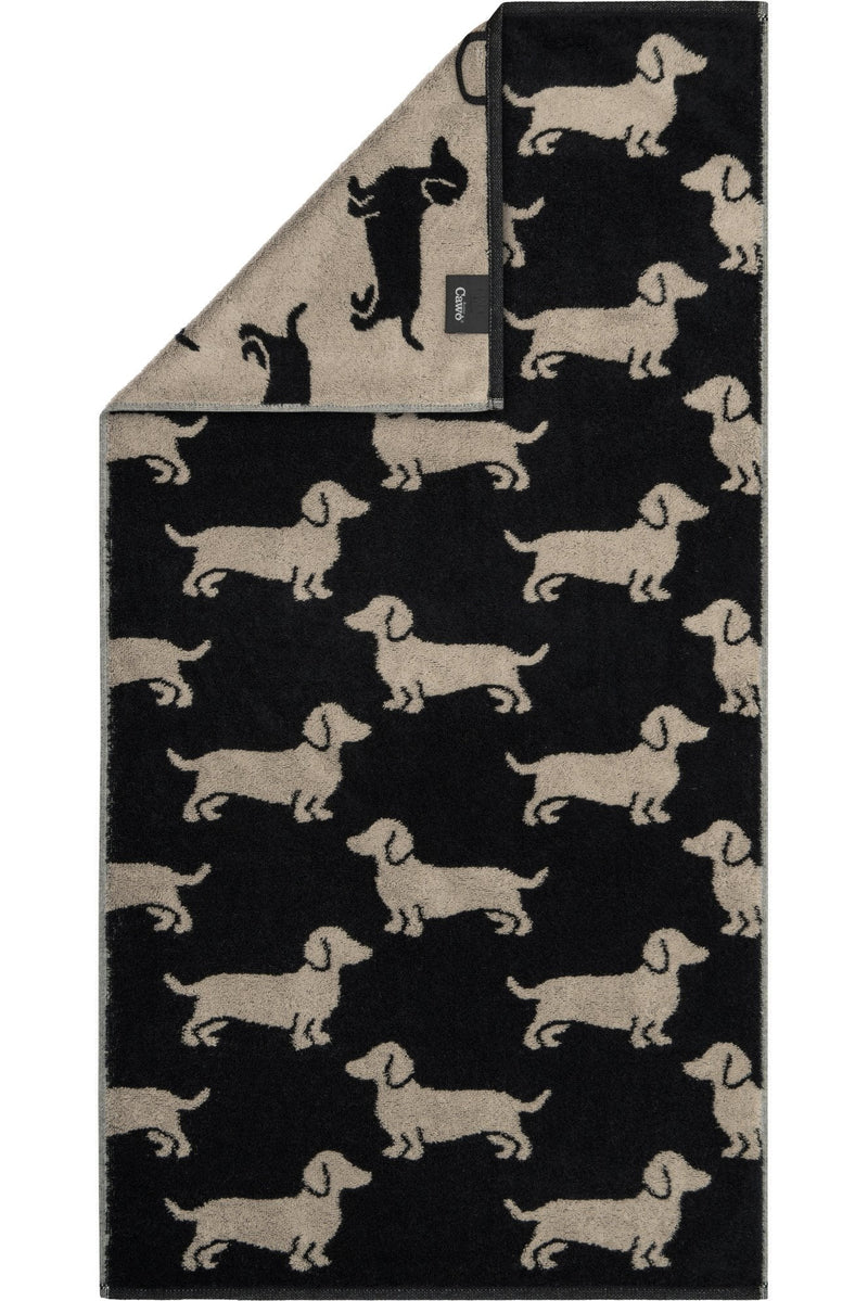 Handtücher "We love Dogs" schwarz-beige
